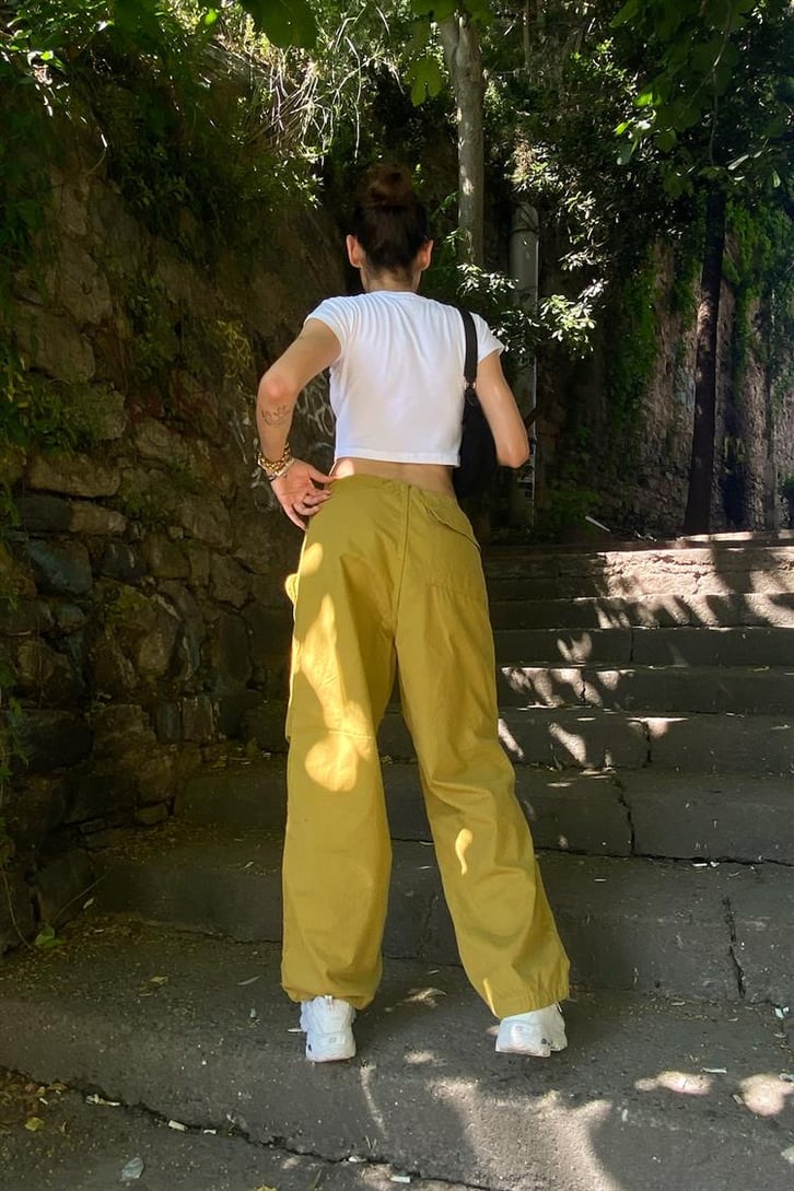 Ayarlanabilir Paça Haki Paraşüt Pantolon