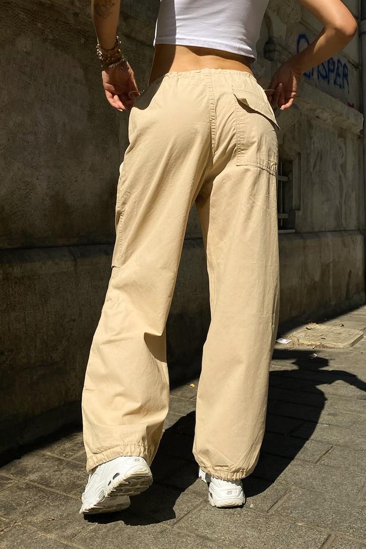 Ayarlanabilir Paça Haki Paraşüt Pantolon