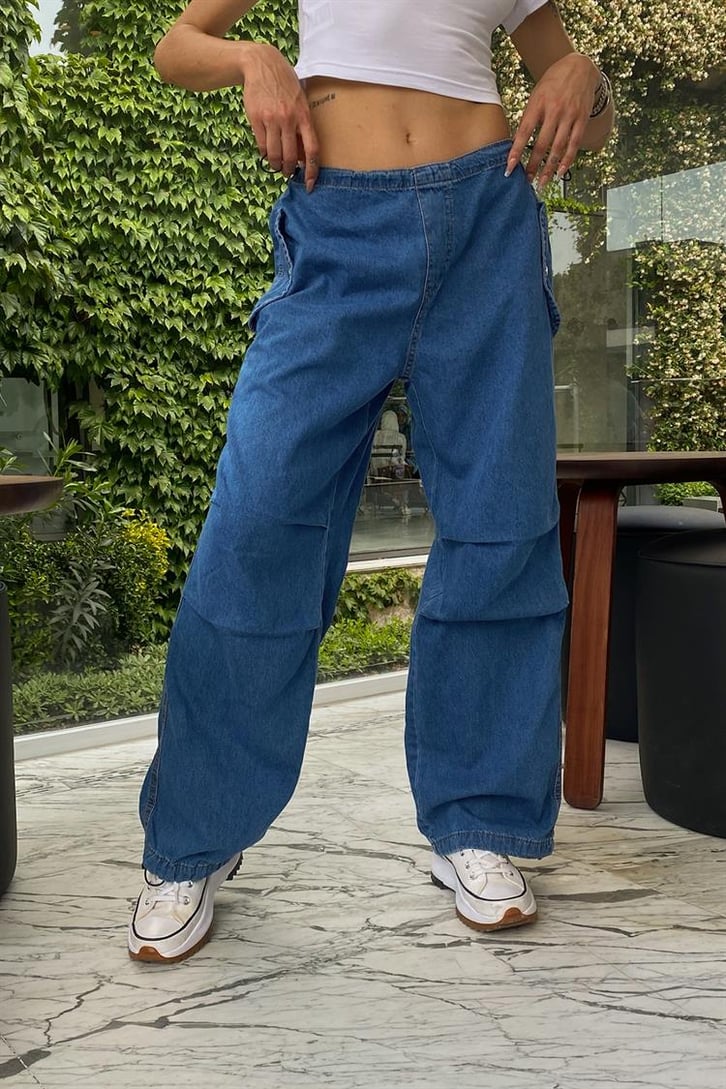 Ayarlanabilir Paça Haki Paraşüt Pantolon