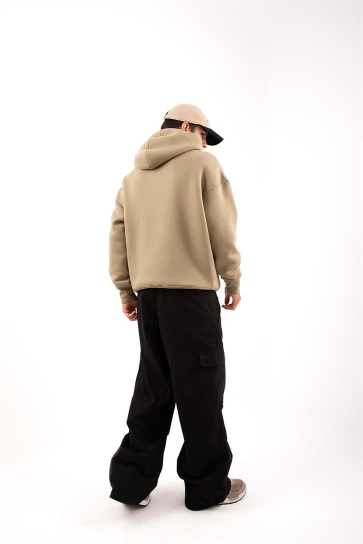 Ayarlanabilir Paça Kargo Cepli Mavi Baggy Jean