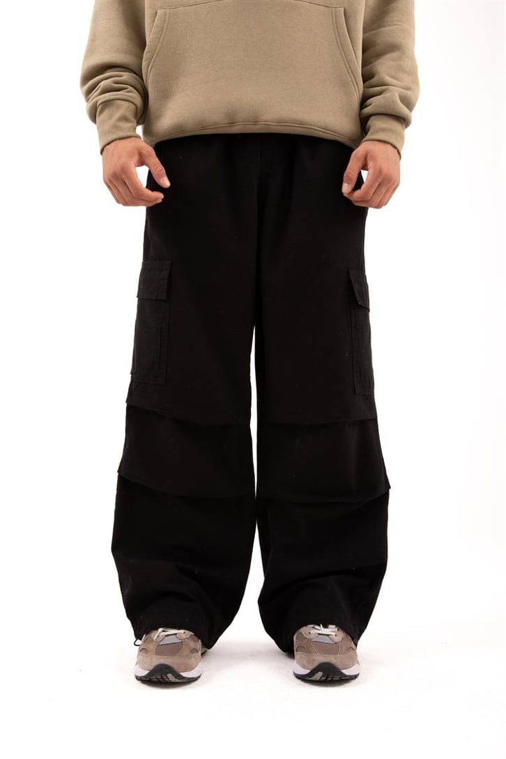 Ayarlanabilir Paça Kargo Cepli Mavi Baggy Jean