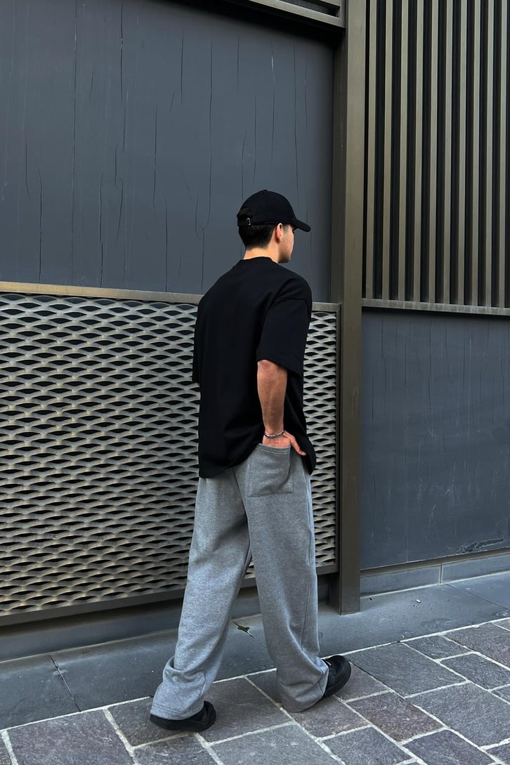 Ayarlanılabilir Paça Koyu Gri Eşofman Altı