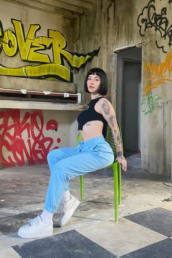 Baby Blue Oversize Basic Sweatpant