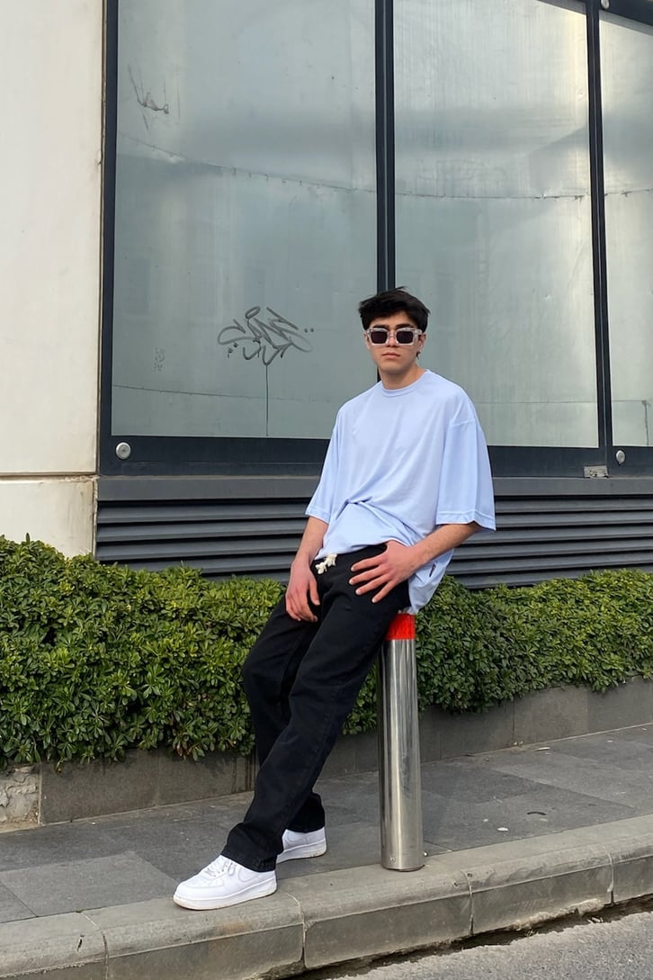 Baby Blue Oversize Basic Tshirt