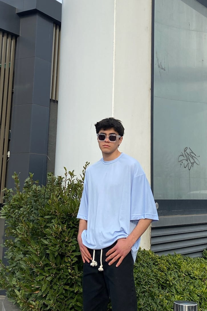 Baby Blue Oversize Basic Tshirt