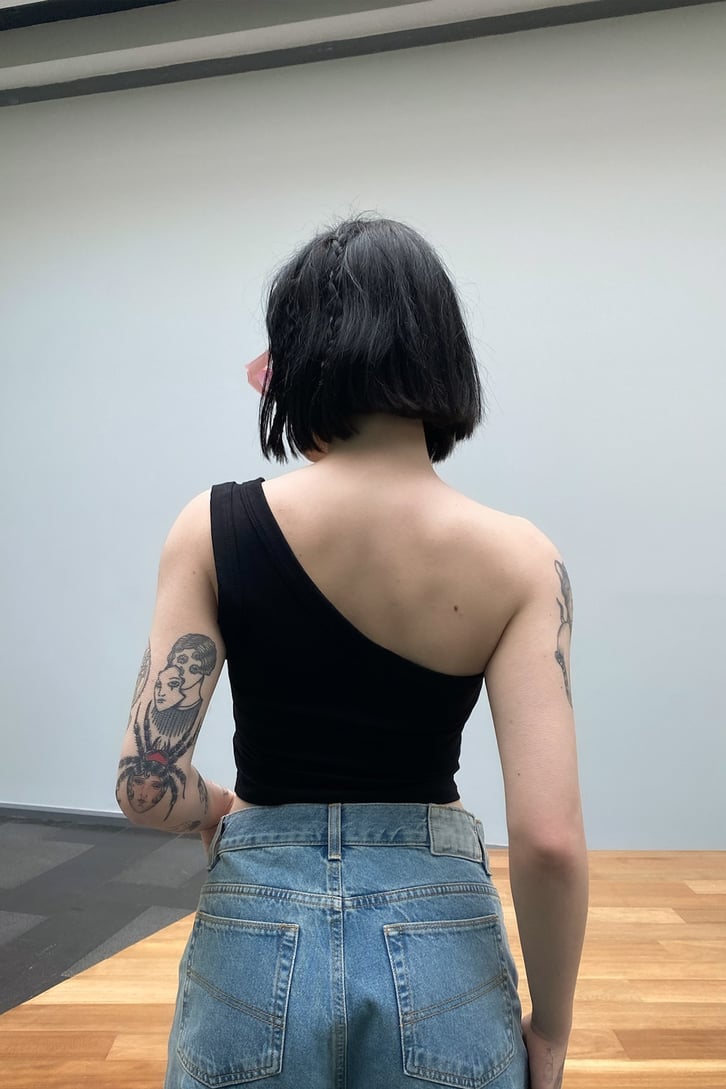 Baby Girl Heart Siyah Crop