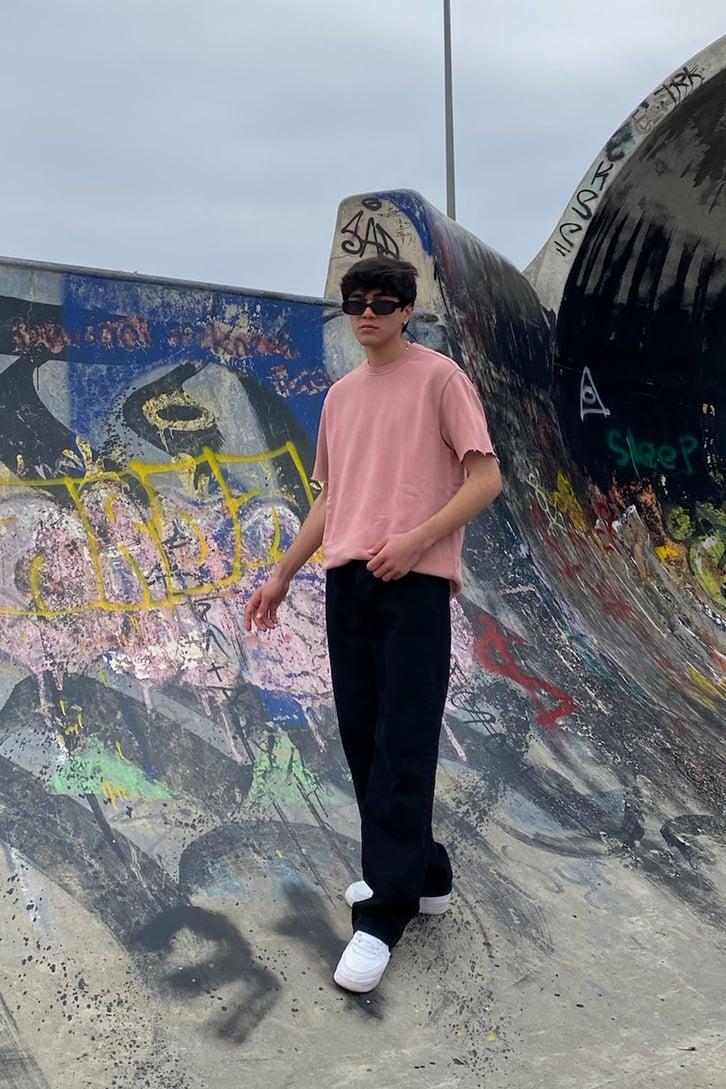 Baby Pink Oversize Cut Tee