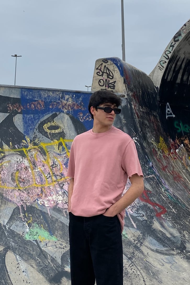 Baby Pink Oversize Cut Tee