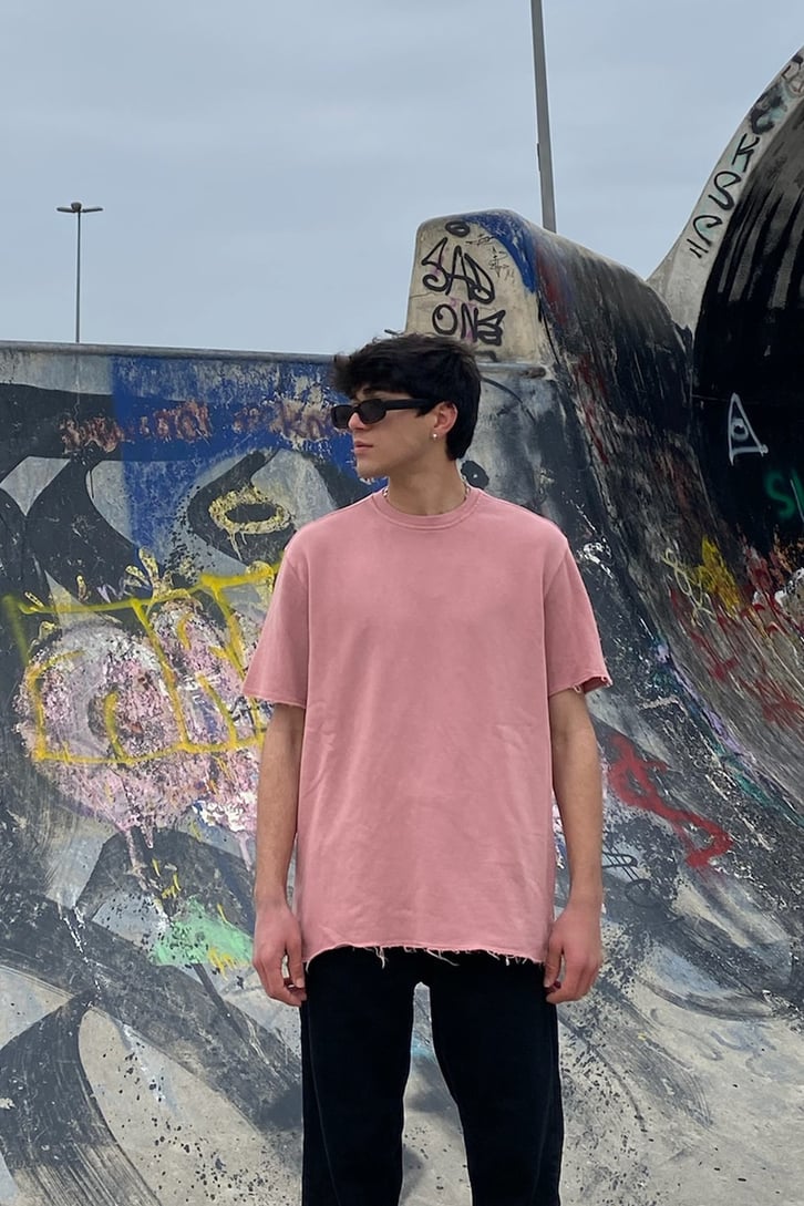 Baby Pink Oversize Cut Tee