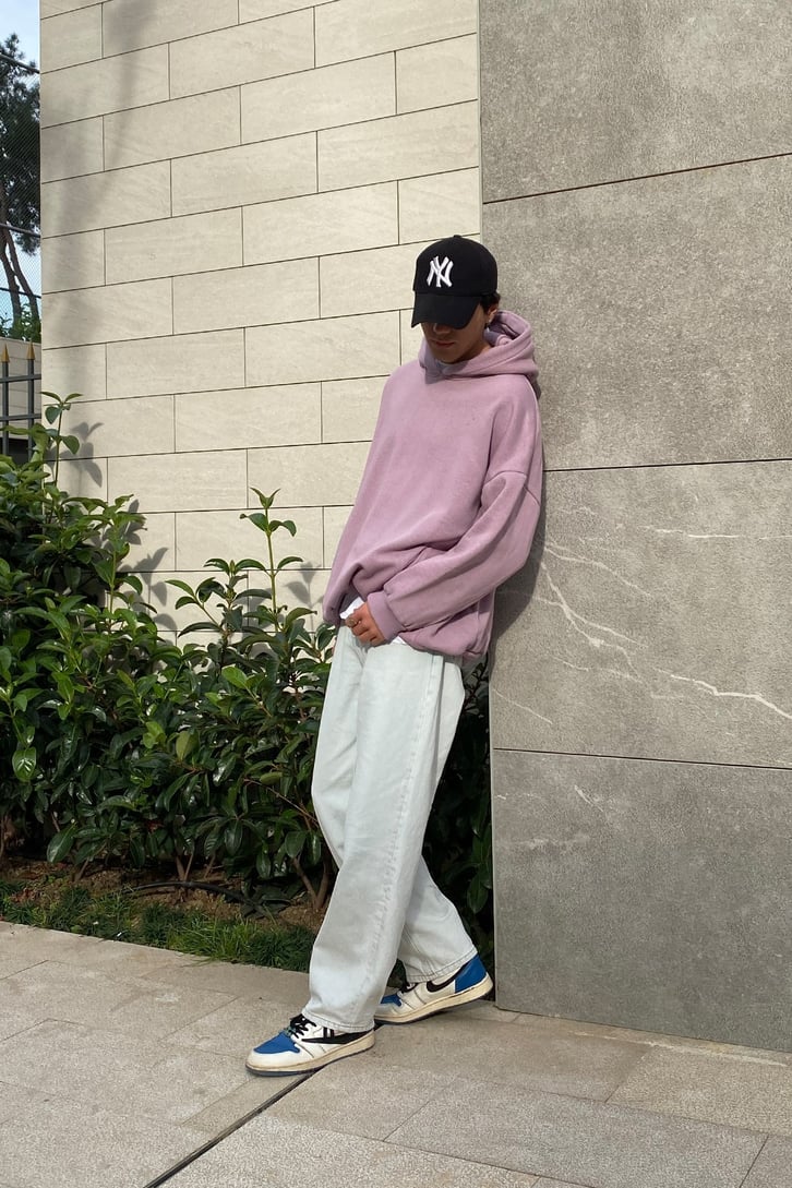 Baby Pink Oversize Nakış Detay Premium Hoodie