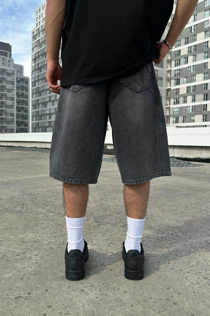 Basic Acid Wash Baggy Şort