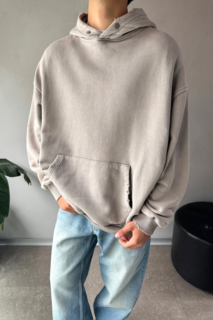 Basic Acid Wash Oversize Hoodie