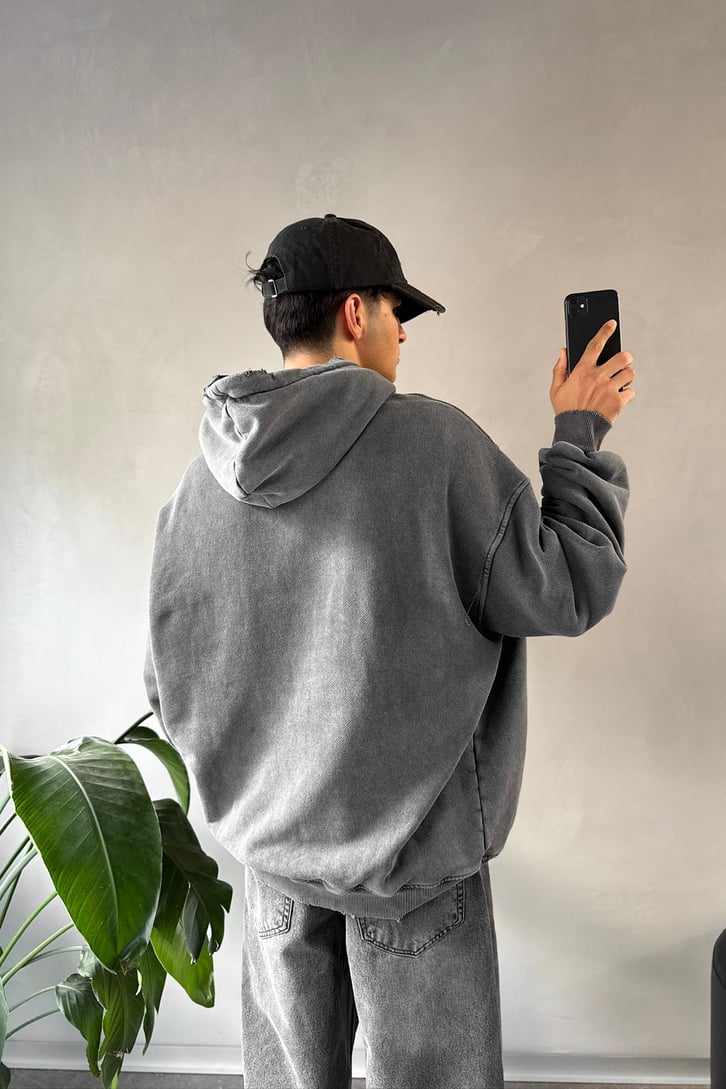 Basic Acid Wash Oversize Hoodie