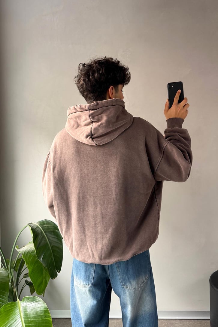 Basic Acid Wash Oversize Hoodie