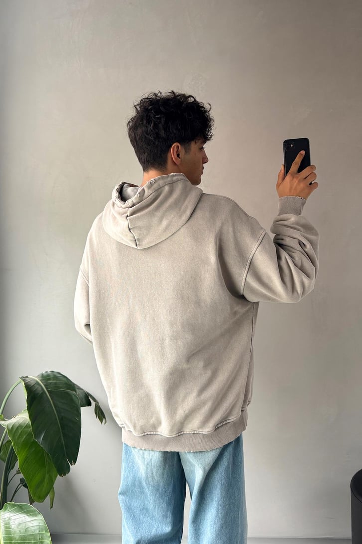 Basic Acid Wash Oversize Hoodie
