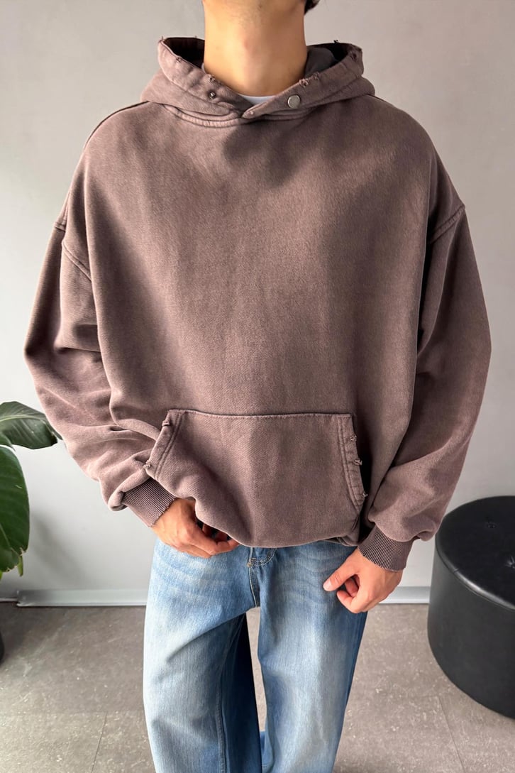 Basic Acid Wash Oversize Hoodie