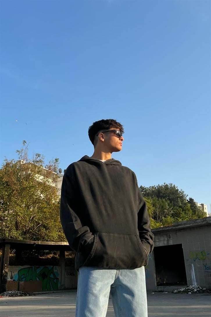 Basic Acid Wash  Oversize Hoodie