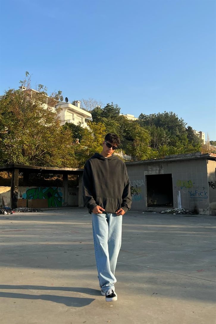Basic Acid Wash  Oversize Hoodie
