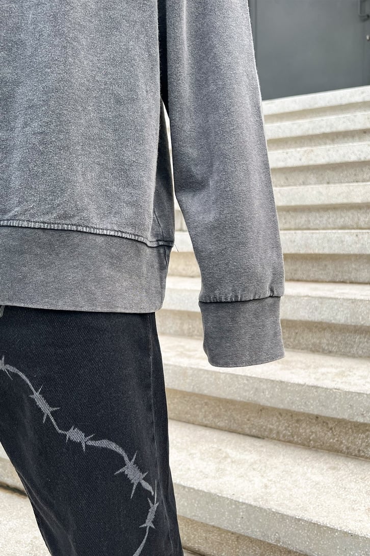Basic Acid Wash Oversize Sweatshirt
