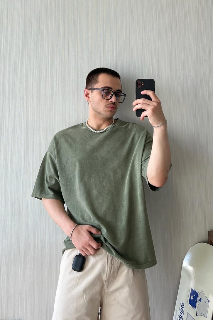 Basic Acid Wash Oversize Tişört