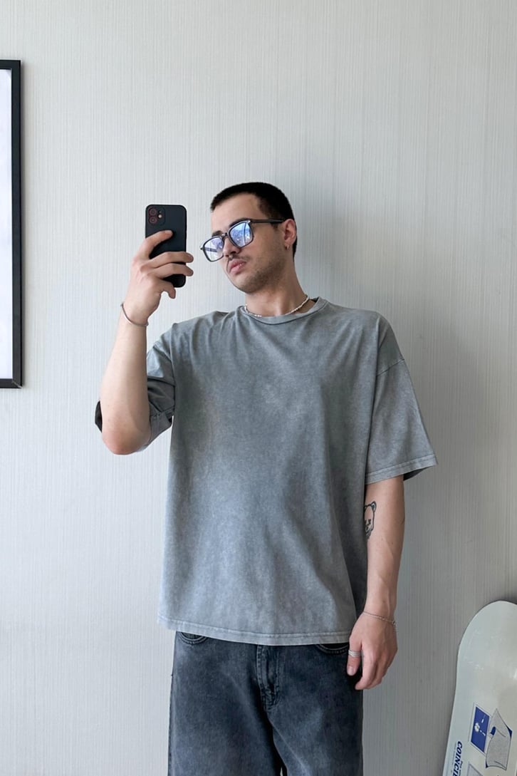 Basic Acid Wash Oversize Tişört