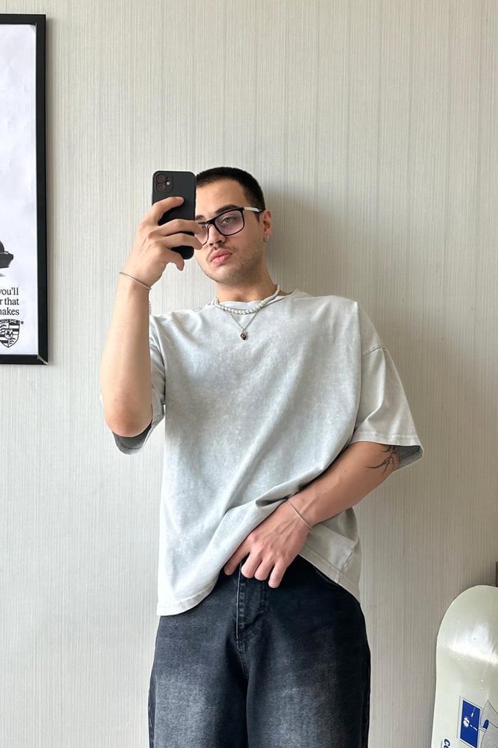 Basic Acid Wash Oversize Tişört