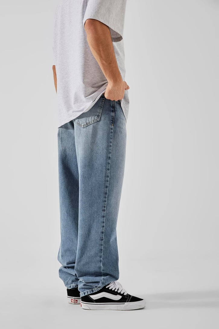 Basic Açık Mavi Baggy Fit Jean