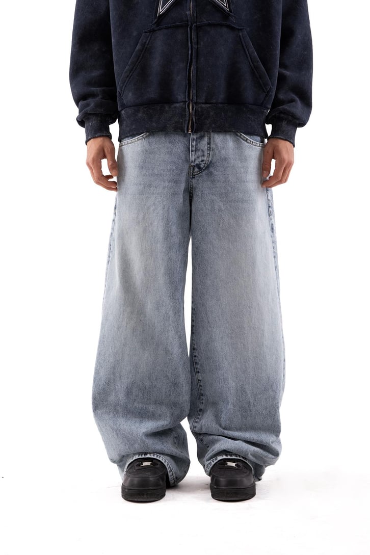 Basic Açık Mavi Extra Baggy Jean