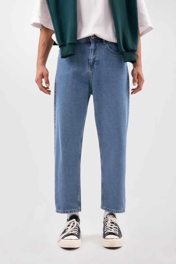 Basic Açık Mavi Mom Fit Jean