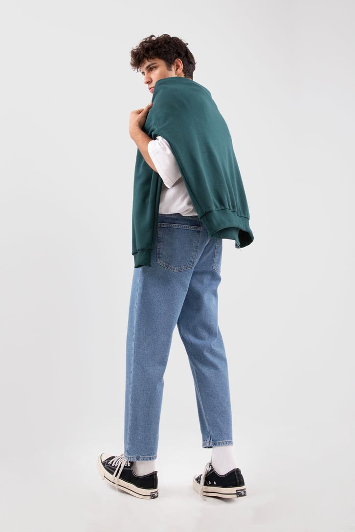 Basic Açık Mavi Mom Fit Jean