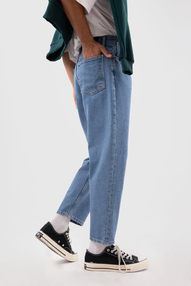 Basic Açık Mavi Mom Fit Jean
