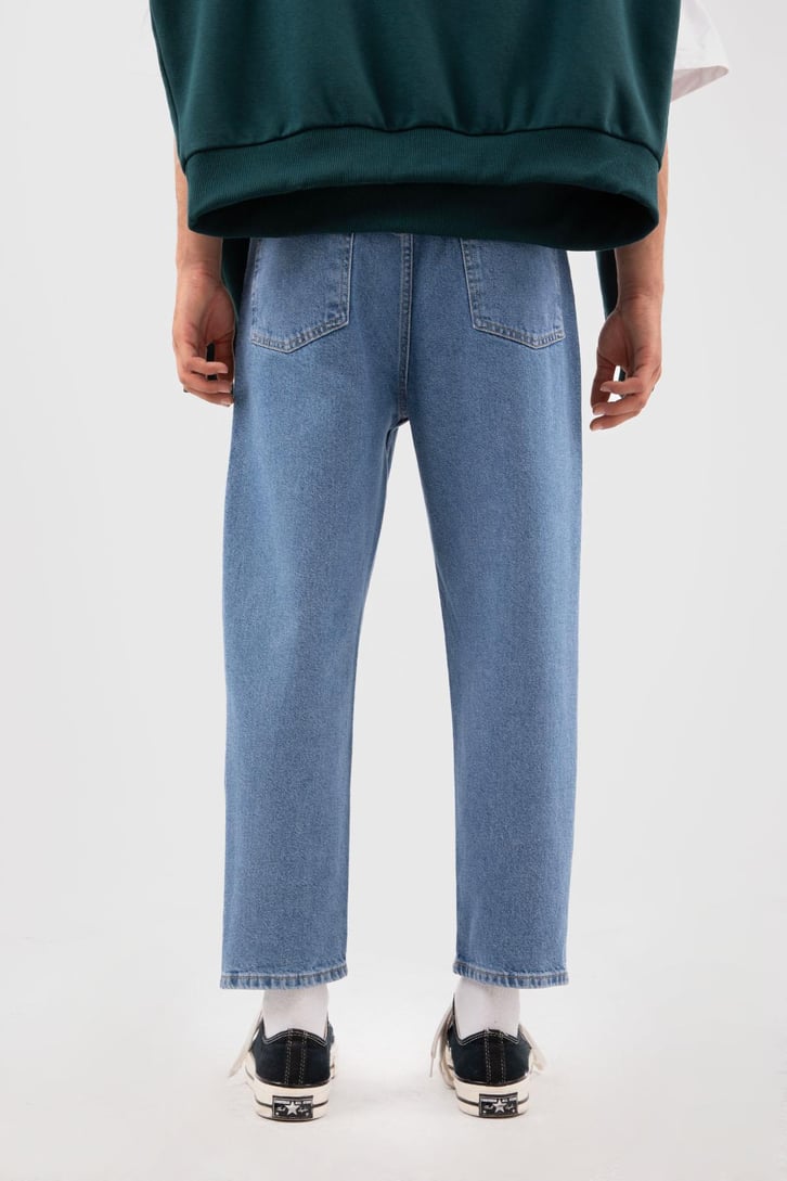 Basic Açık Mavi Mom Fit Jean