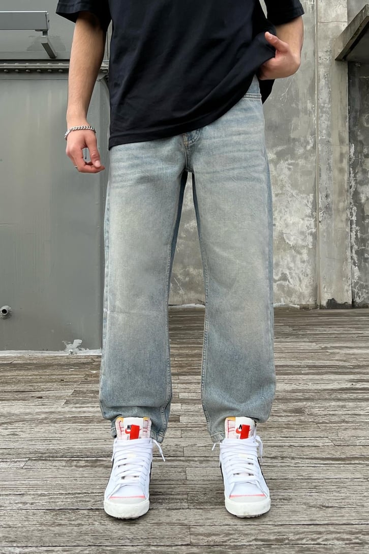 Basic Açık Mavi Mom Fit Jean