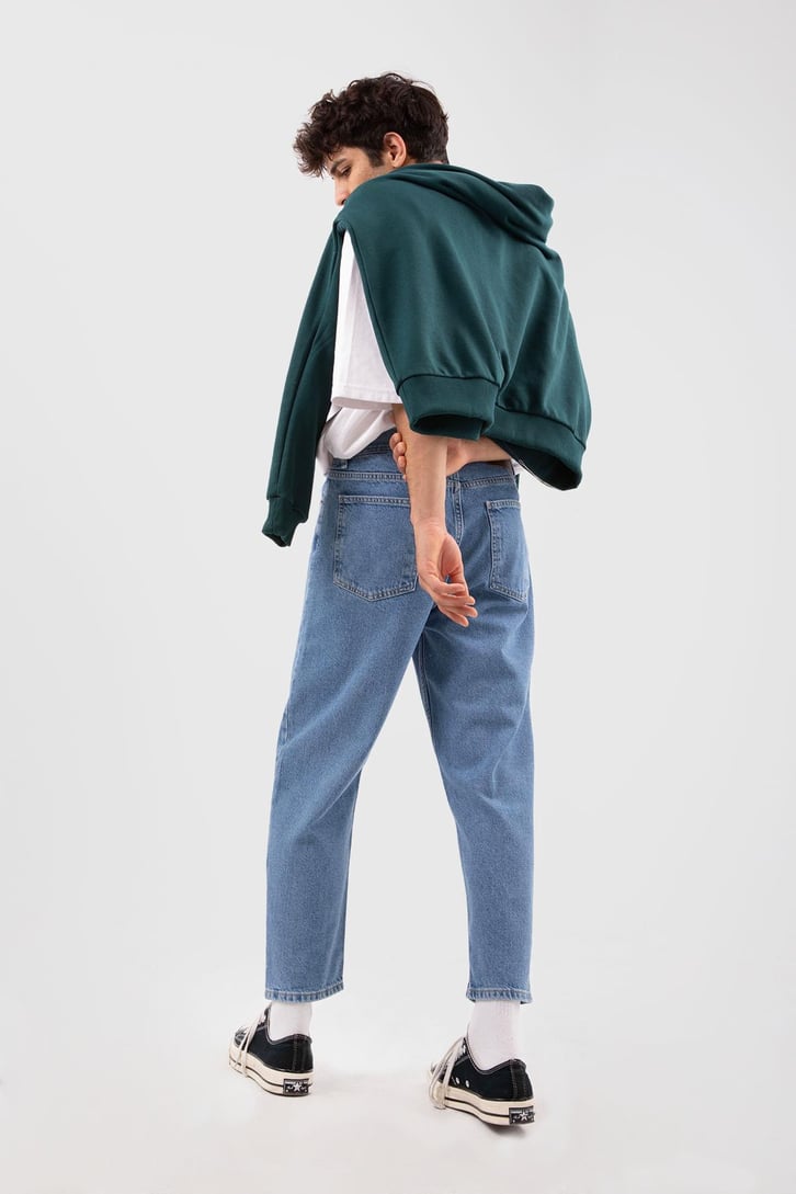Basic Açık Mavi Mom Fit Jean