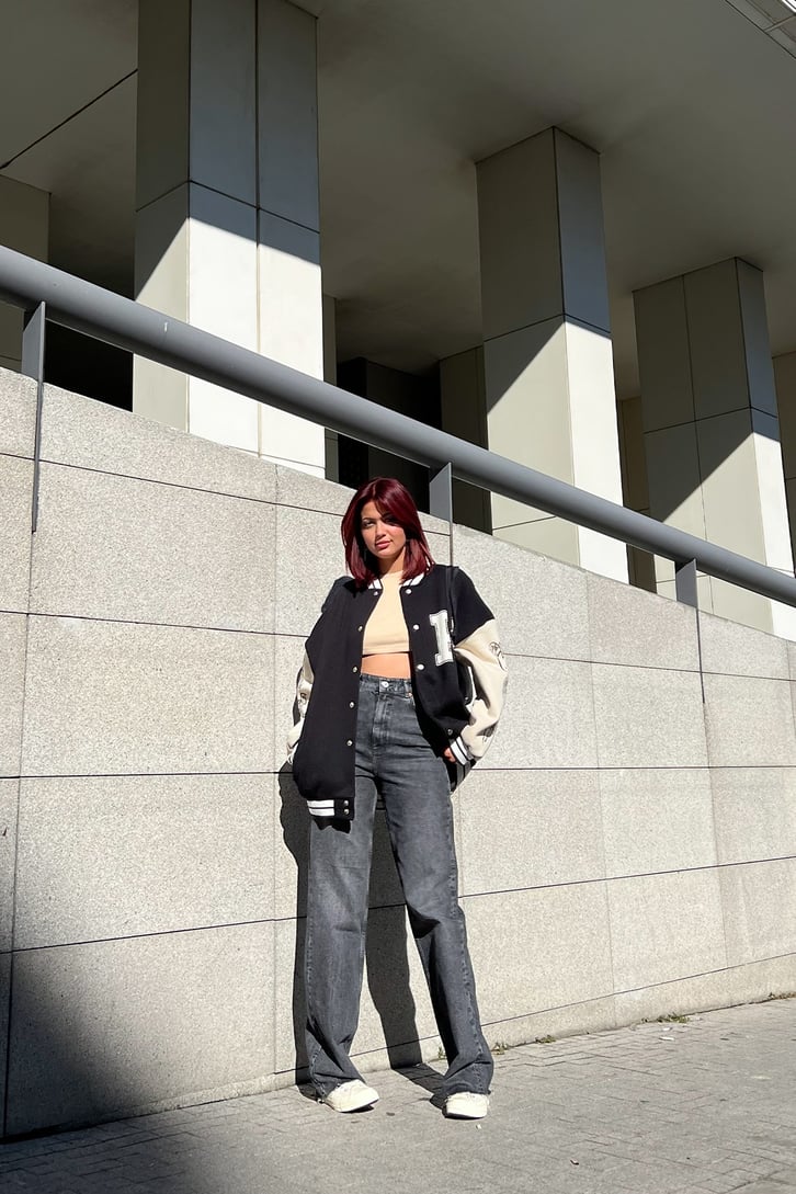 Basic Antrasit Acid Wash Baggy Jean