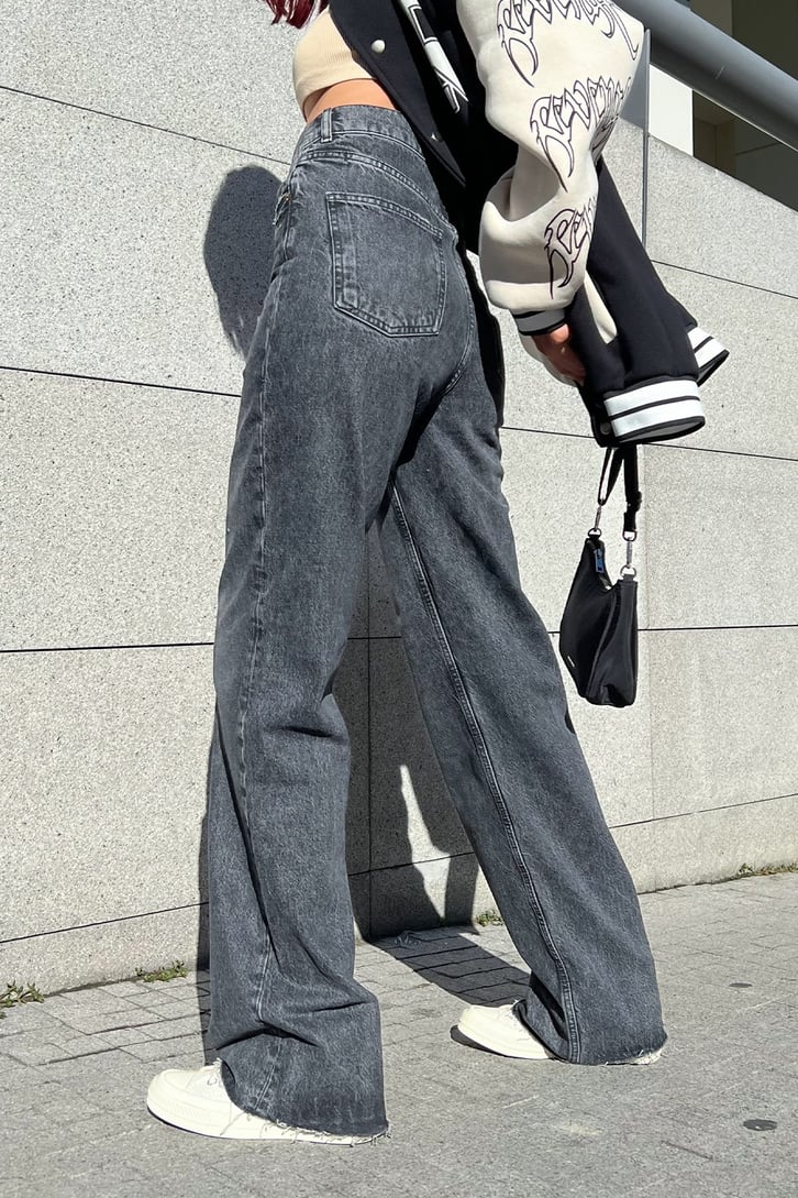 Basic Antrasit Acid Wash Baggy Jean