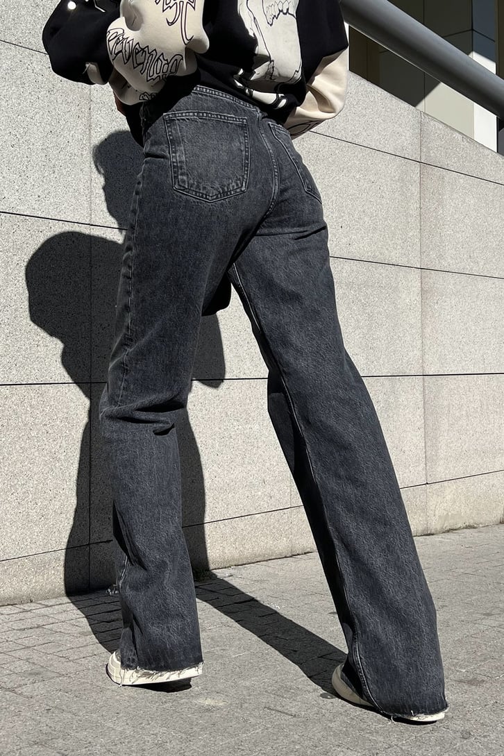 Basic Antrasit Acid Wash Baggy Jean