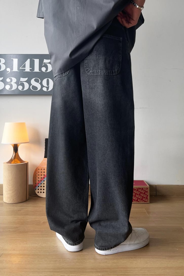 Basic Antrasit Baggy Jean