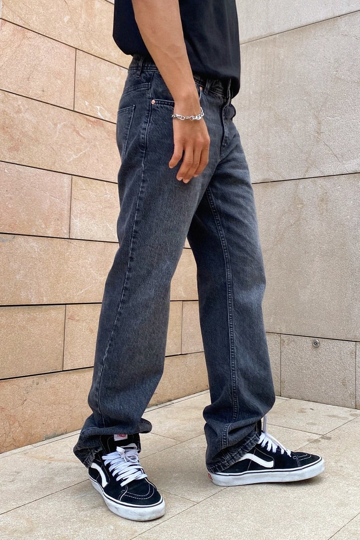 Basic Antrasit Baggy Jean