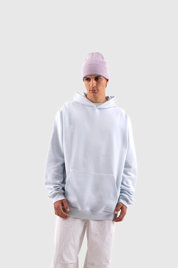 Basic Bebek Mavisi Oversize Hoodie