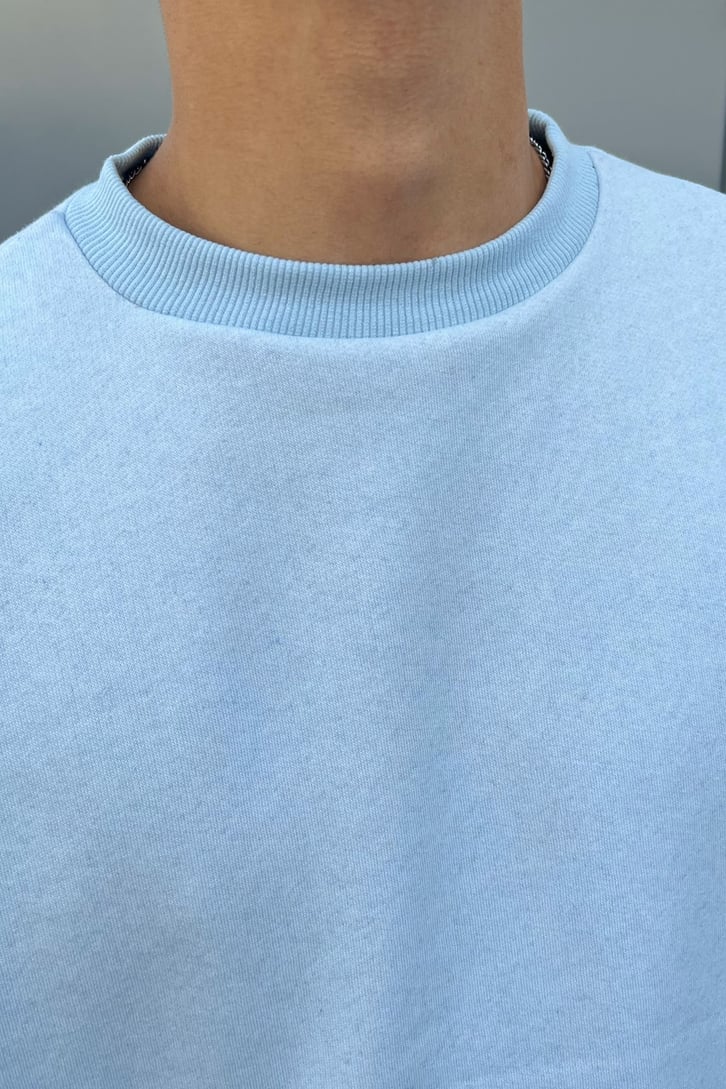Basic Bebek Mavisi Oversize Sweatshirt