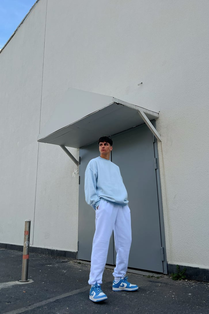 Basic Bebek Mavisi Oversize Sweatshirt