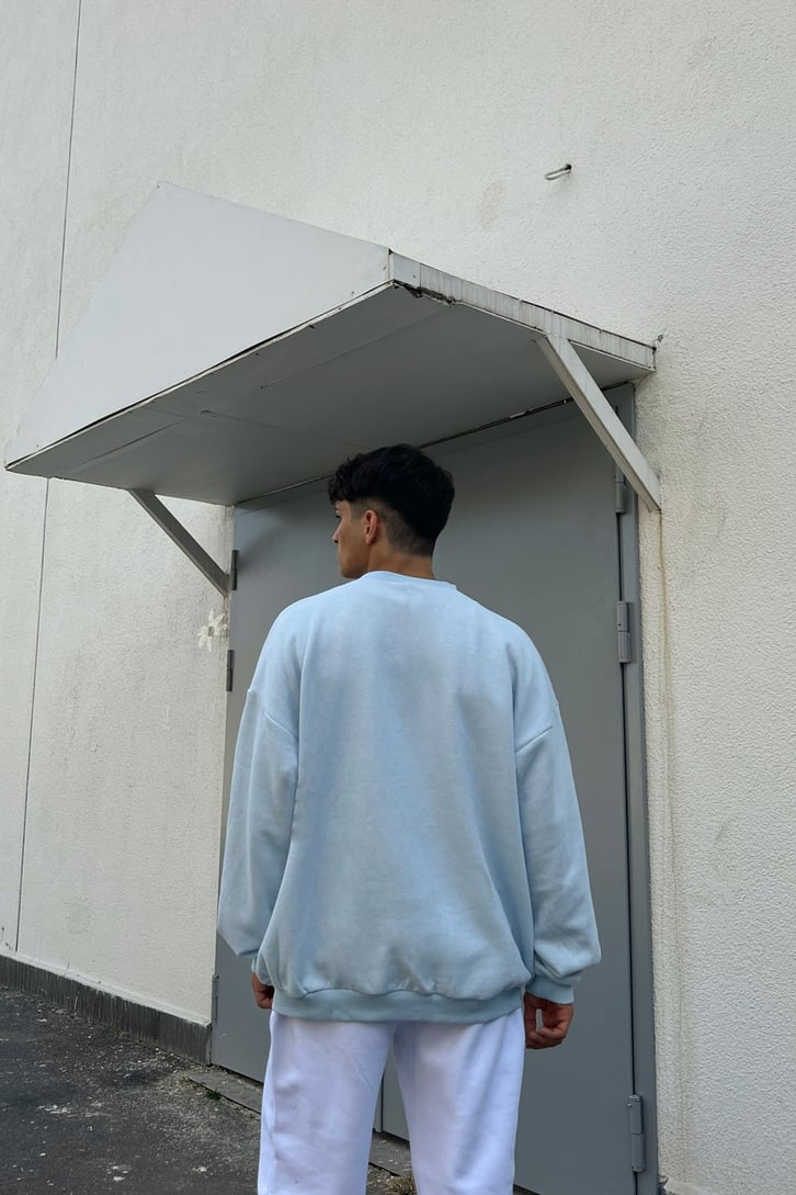 Basic Bebek Mavisi Oversize Sweatshirt