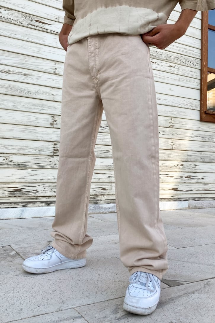 Basic Beige Baggy Jean