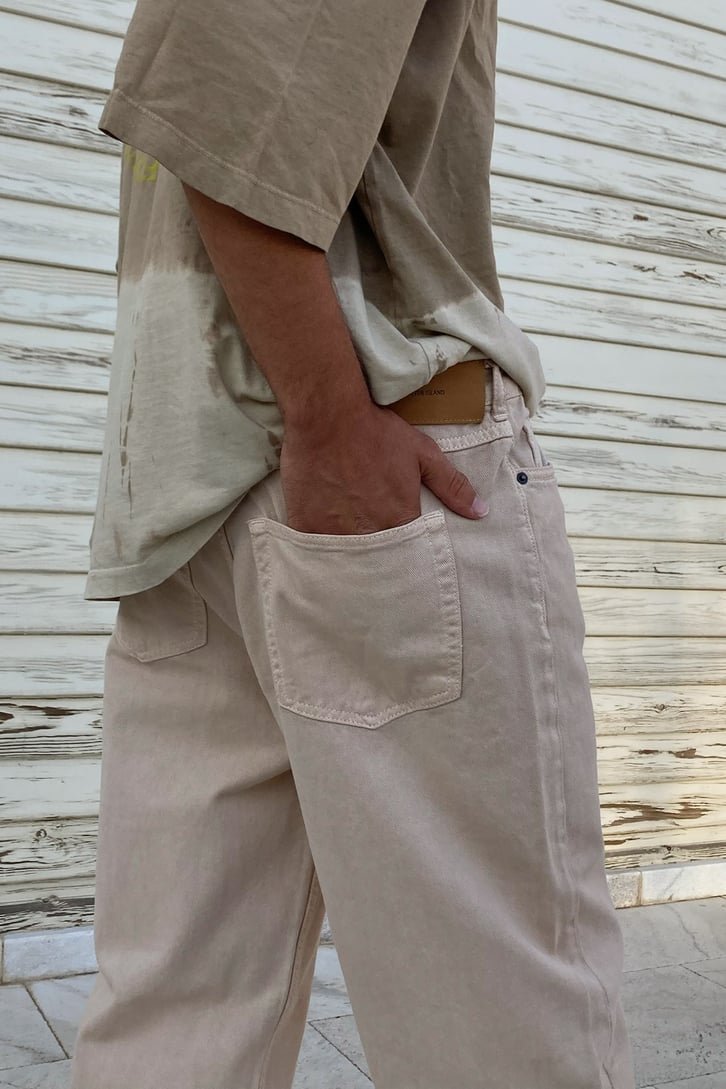 Basic Beige Baggy Jean