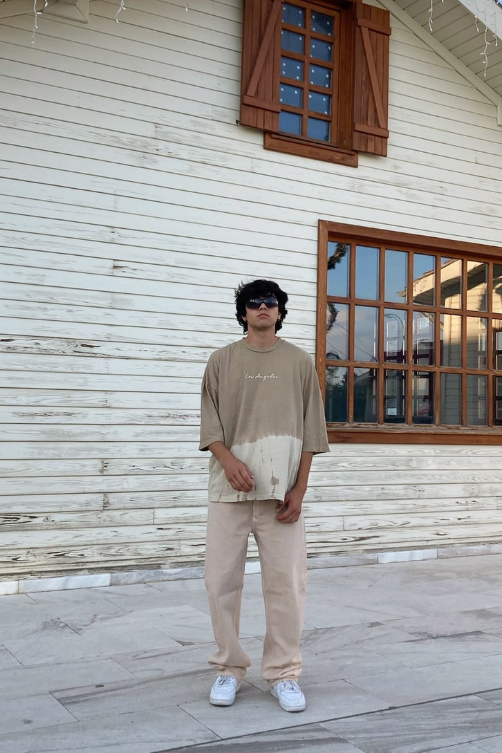 Basic Beige Baggy Jean