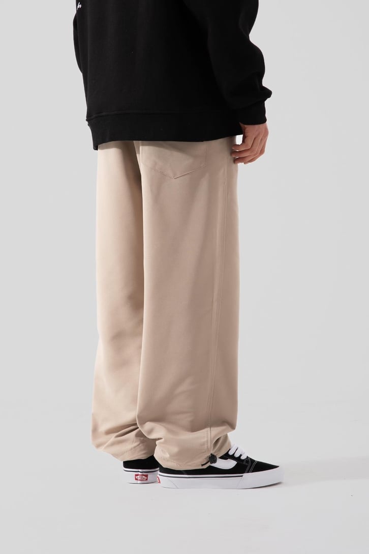 Basic Bej Ayarlanabilir Paça Pantolon