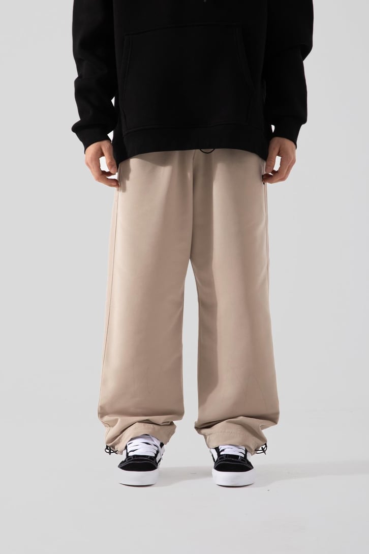 Basic Bej Ayarlanabilir Paça Pantolon