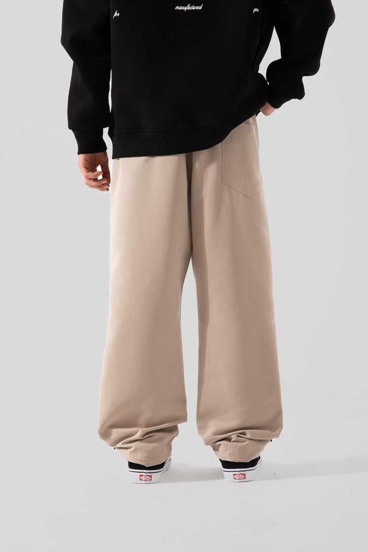Basic Bej Ayarlanabilir Paça Pantolon