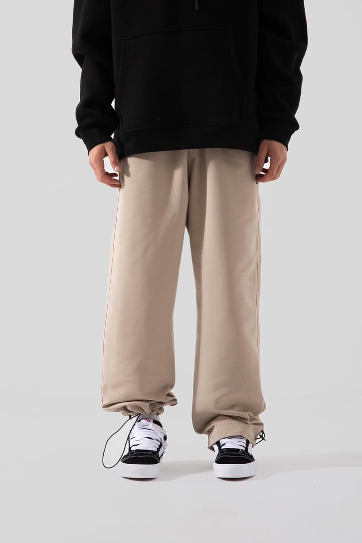 Basic Bej Ayarlanabilir Paça Pantolon